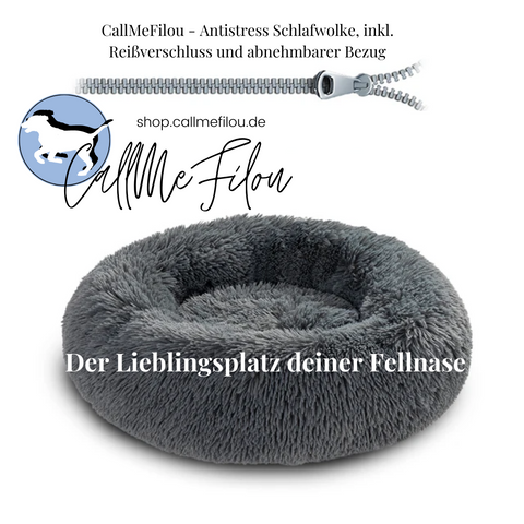 CallMeFilou - Antistress Schlafwolke "ZIP", anthrazit inkl. Reißverschluss - abnehmbarer Bezug